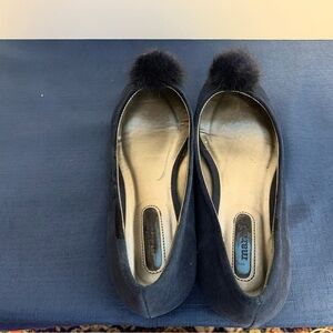Mark. Flats Navy Blue Shoes with Pom Poms Women's Size 7